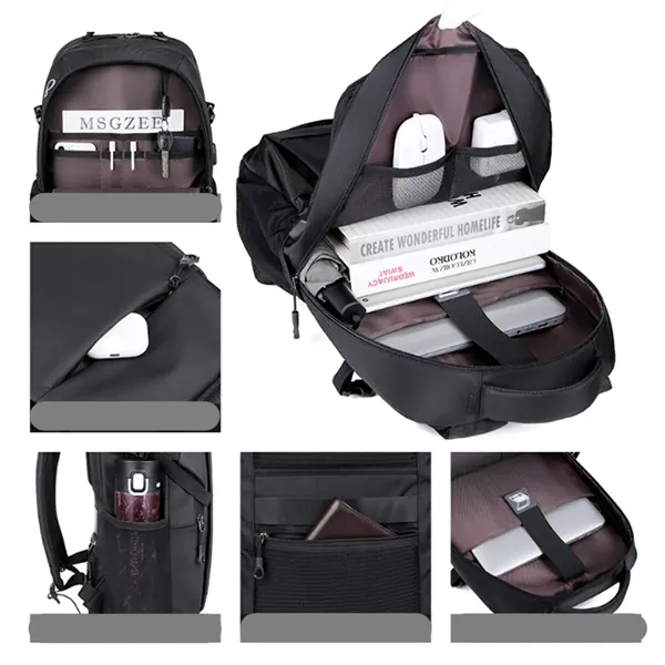 20L Modern Business & Travel Laptop Backpack with USB Port - 20L Modern Business & Travel Laptop Backpack with USB Port - Image 3 of 8