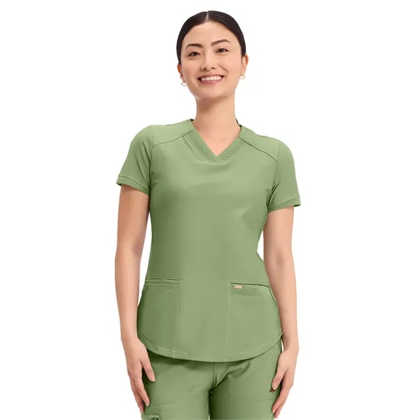 Cherokee - Form - Women's Curved Hemline V-Neck Top - Cherokee - Form - Women's Curved Hemline V-Neck Top - Image 3 of 29