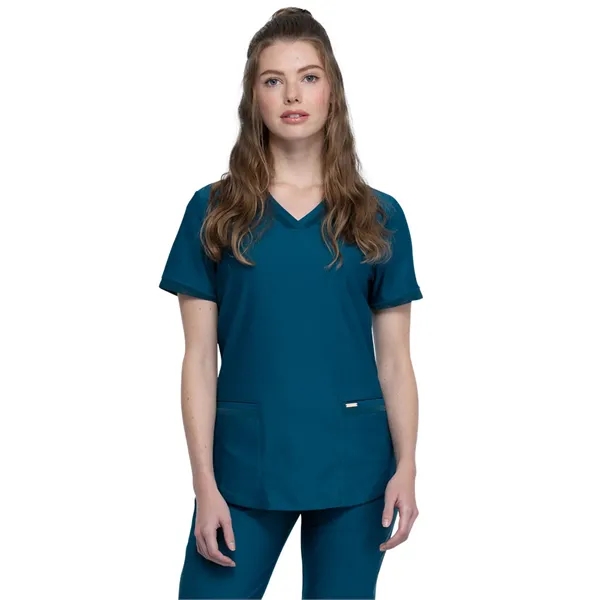 Cherokee - Form - Women's Curved Hemline V-Neck Top - Cherokee - Form - Women's Curved Hemline V-Neck Top - Image 5 of 29