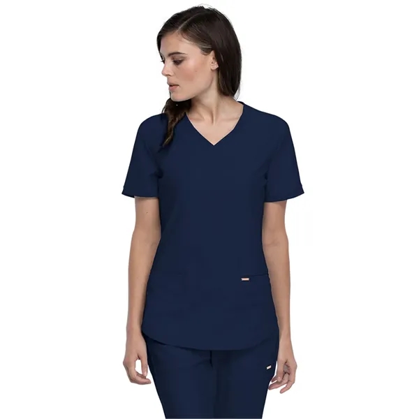 Cherokee - Form - Women's Curved Hemline V-Neck Top - Cherokee - Form - Women's Curved Hemline V-Neck Top - Image 15 of 29