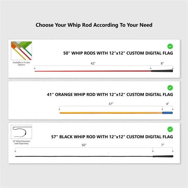 51" Orange Whip Rod With 12"x12" Custom Digital Flag - 51" Orange Whip Rod With 12"x12" Custom Digital Flag - Image 9 of 9