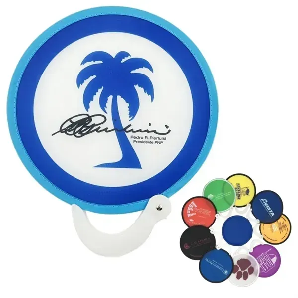 8" Custom Full Color Double Sided Foldable Fan - 8" Custom Full Color Double Sided Foldable Fan - Image 0 of 1