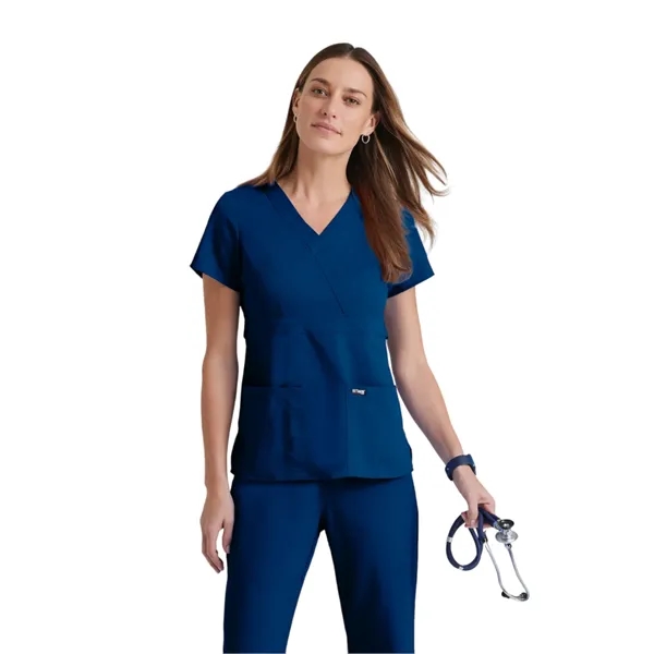 Grey's Anatomy Classic - Women's Two-Pocket Mock Wrap Ril... - Grey's Anatomy Classic - Women's Two-Pocket Mock Wrap Ril... - Image 7 of 11