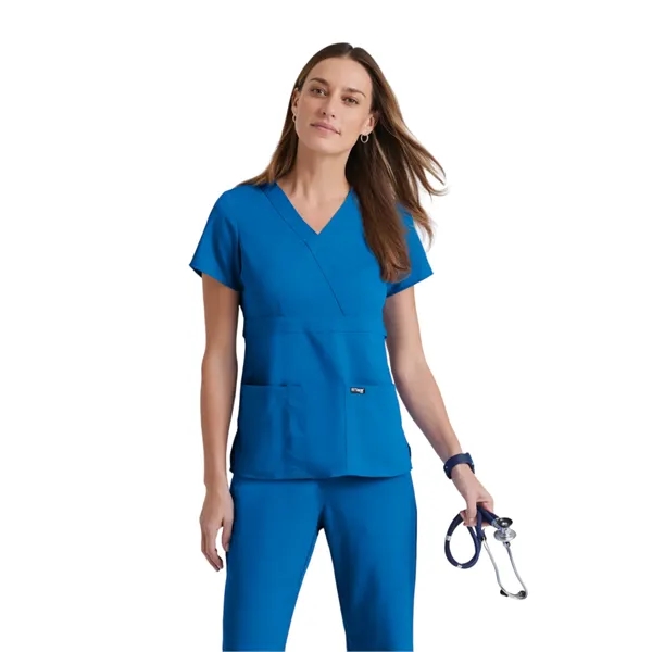 Grey's Anatomy Classic - Women's Two-Pocket Mock Wrap Ril... - Grey's Anatomy Classic - Women's Two-Pocket Mock Wrap Ril... - Image 9 of 11