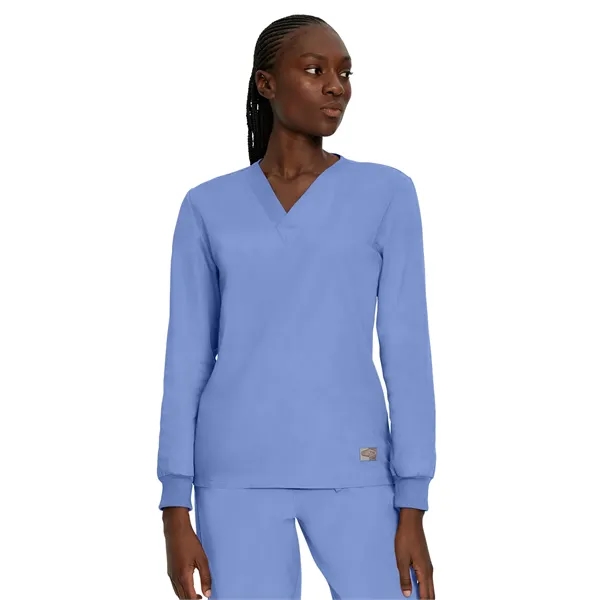 Landau - ScrubZone - Unisex No-Pocket Crossover V-Neck Lo... - Landau - ScrubZone - Unisex No-Pocket Crossover V-Neck Lo... - Image 3 of 7