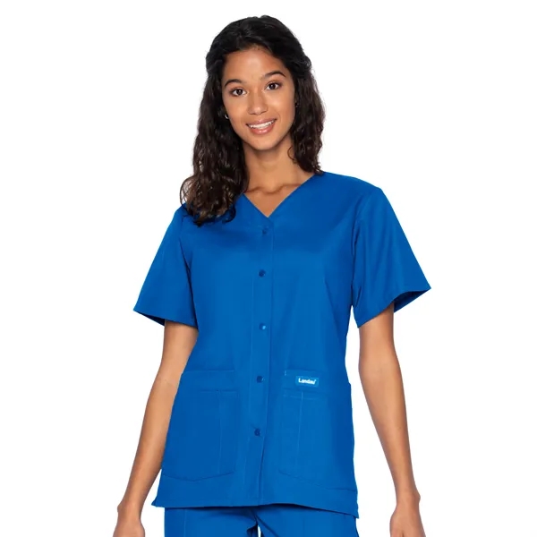 Landau - Essentials - Women's Four-Pocket Snap-Front V-Ne... - Landau - Essentials - Women's Four-Pocket Snap-Front V-Ne... - Image 5 of 17