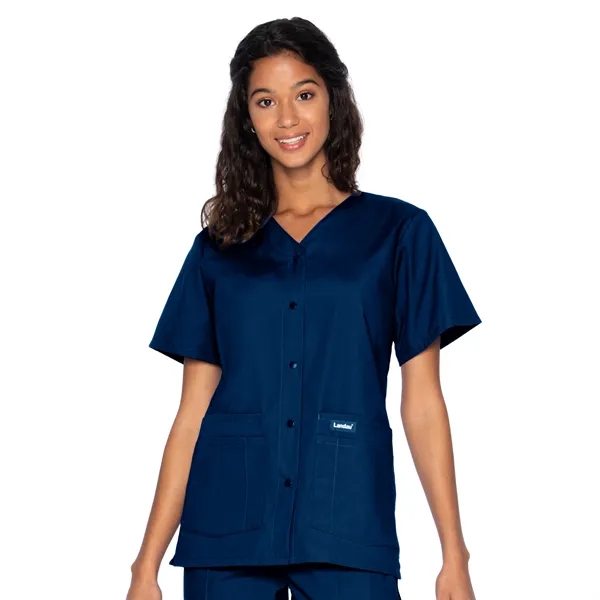 Landau - Essentials - Women's Four-Pocket Snap-Front V-Ne... - Landau - Essentials - Women's Four-Pocket Snap-Front V-Ne... - Image 7 of 17