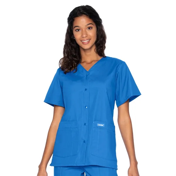 Landau - Essentials - Women's Four-Pocket Snap-Front V-Ne... - Landau - Essentials - Women's Four-Pocket Snap-Front V-Ne... - Image 9 of 17