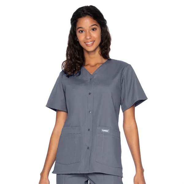 Landau - Essentials - Women's Four-Pocket Snap-Front V-Ne... - Landau - Essentials - Women's Four-Pocket Snap-Front V-Ne... - Image 11 of 17