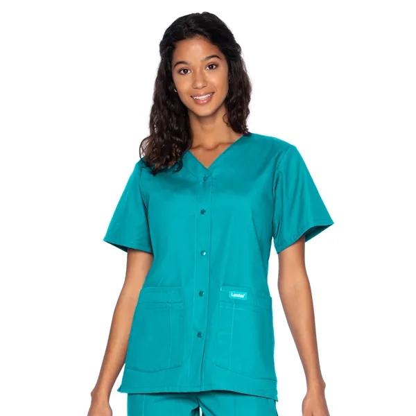 Landau - Essentials - Women's Four-Pocket Snap-Front V-Ne... - Landau - Essentials - Women's Four-Pocket Snap-Front V-Ne... - Image 13 of 17