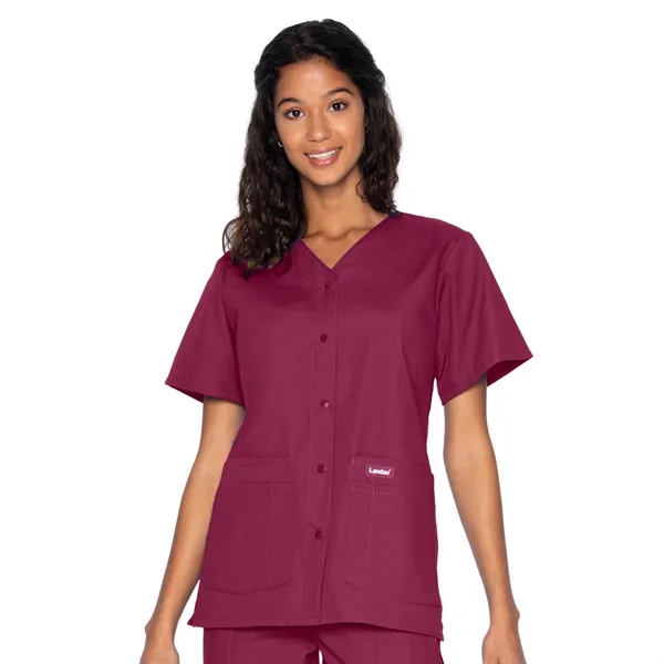 Landau - Essentials - Women's Four-Pocket Snap-Front V-Ne... - Landau - Essentials - Women's Four-Pocket Snap-Front V-Ne... - Image 17 of 17