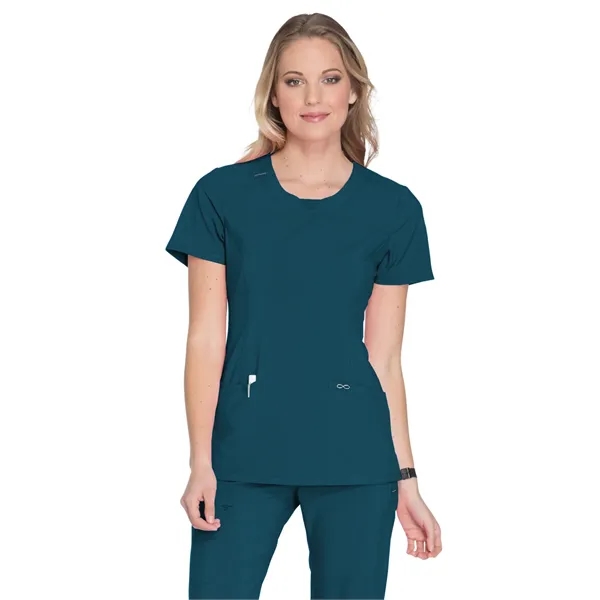 Infinity - Women's Stretch Rib-knit Back Panel Round Neck... - Infinity - Women's Stretch Rib-knit Back Panel Round Neck... - Image 3 of 42