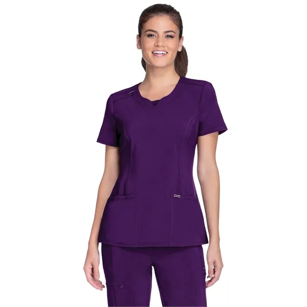 Infinity - Women's Stretch Rib-knit Back Panel Round Neck... - Infinity - Women's Stretch Rib-knit Back Panel Round Neck... - Image 9 of 42