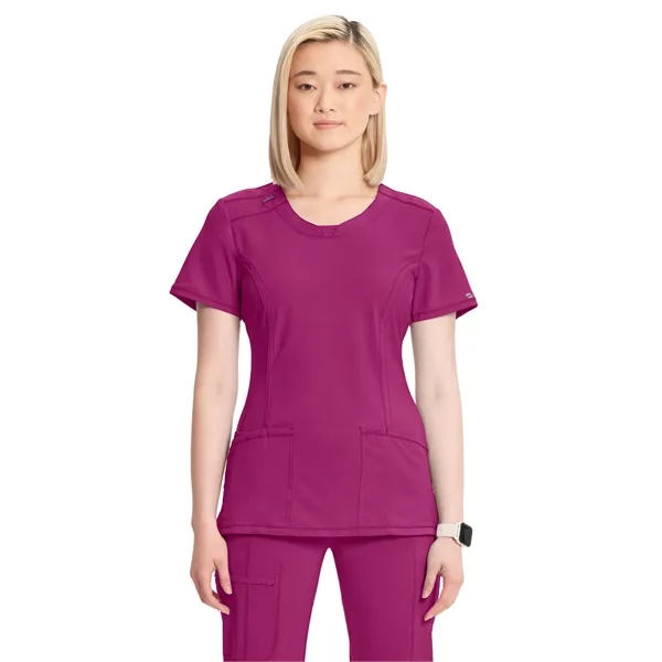 Infinity - Women's Stretch Rib-knit Back Panel Round Neck... - Infinity - Women's Stretch Rib-knit Back Panel Round Neck... - Image 11 of 42