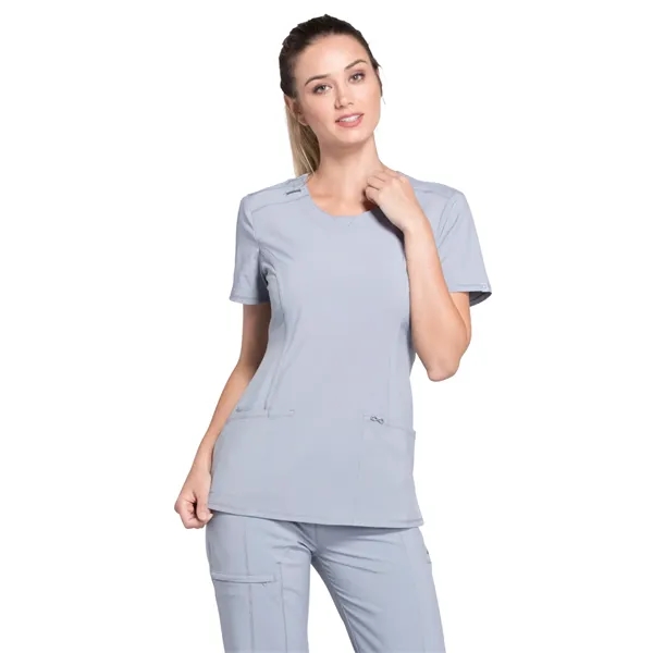 Infinity - Women's Stretch Rib-knit Back Panel Round Neck... - Infinity - Women's Stretch Rib-knit Back Panel Round Neck... - Image 16 of 42