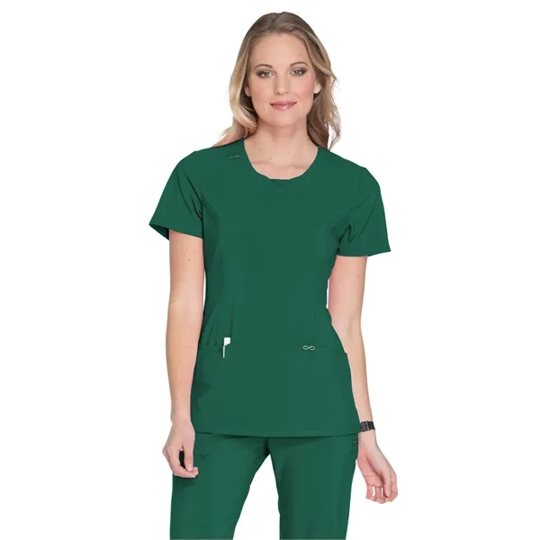 Infinity - Women's Stretch Rib-knit Back Panel Round Neck... - Infinity - Women's Stretch Rib-knit Back Panel Round Neck... - Image 18 of 42