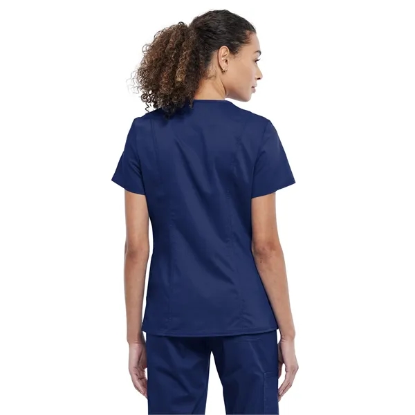 Cherokee - Workwear Revolution - Snap Front V-Neck Top - Cherokee - Workwear Revolution - Snap Front V-Neck Top - Image 2 of 5