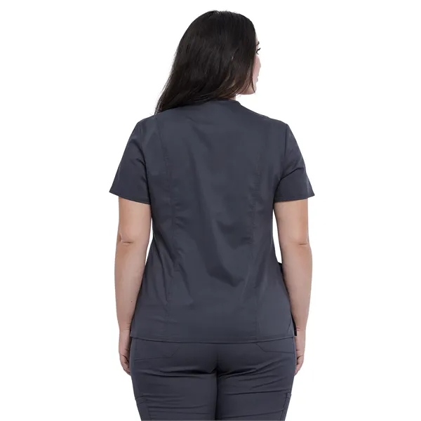 Cherokee - Workwear Revolution - Snap Front V-Neck Top - Cherokee - Workwear Revolution - Snap Front V-Neck Top - Image 4 of 5