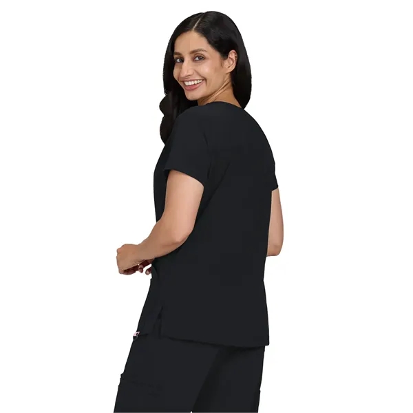 koi - Solis - Women's Ribbed 4-Pocket V-Neck Sari Top - koi - Solis - Women's Ribbed 4-Pocket V-Neck Sari Top - Image 1 of 11