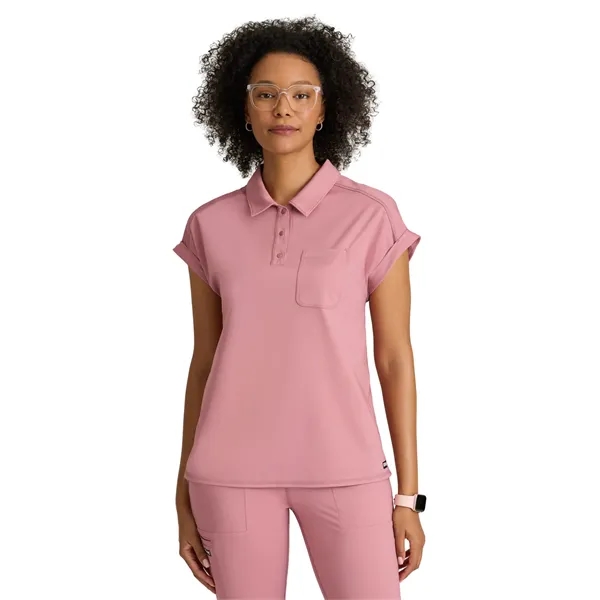 Grey's Anatomy Knit Stretch - Women's One-Pocket Snap Pla... - Grey's Anatomy Knit Stretch - Women's One-Pocket Snap Pla... - Image 3 of 11