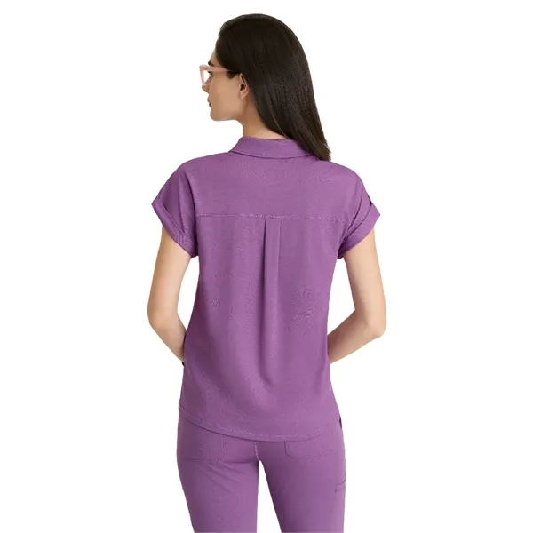 Grey's Anatomy Knit Stretch - Women's One-Pocket Snap Pla... - Grey's Anatomy Knit Stretch - Women's One-Pocket Snap Pla... - Image 4 of 11