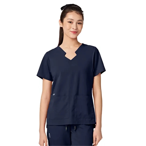 Parkley ABC - Women's Two-Pocket TESS Mandarin Mock Wrap Top - Parkley ABC - Women's Two-Pocket TESS Mandarin Mock Wrap Top - Image 9 of 9