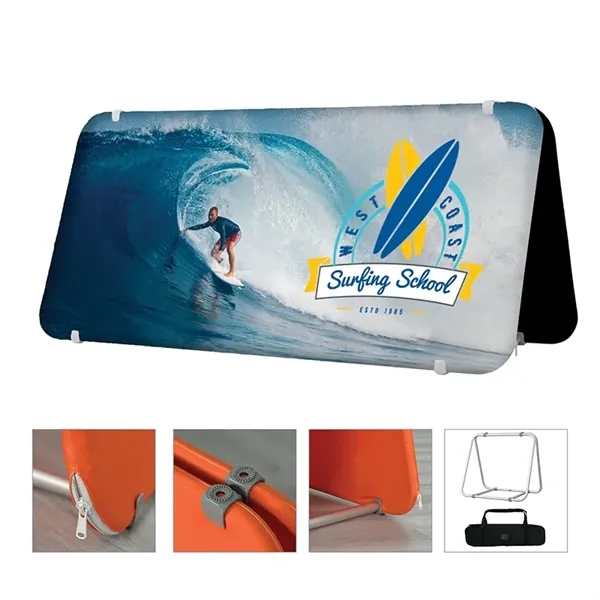 Custom DisplaySplash A-Frame Fabric Floor Sign - 78" W x 37" H