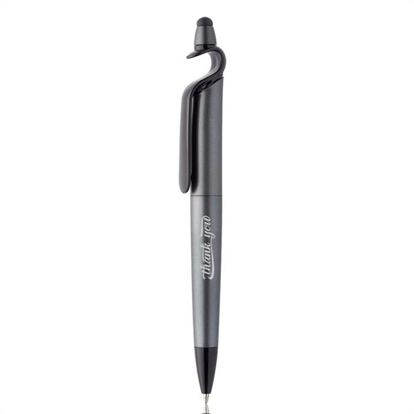 3-in-1 Plastic Pen with Stylus and Cell Stand - 3-in-1 Plastic Pen with Stylus and Cell Stand - Image 0 of 7