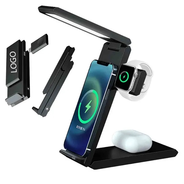 Foldable Wireless Magnetic Charger With LED Lamp - Foldable Wireless Magnetic Charger With LED Lamp - Image 0 of 2