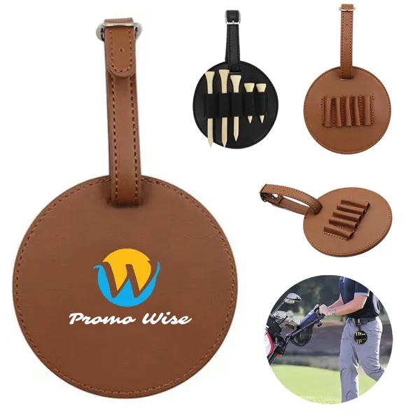 Leather Golf Holder Accessories Storage with 5 Tees Set - Leather Golf Holder Accessories Storage with 5 Tees Set - Image 0 of 8