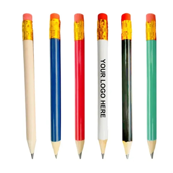 Round Wooden Golf Pencil With Eraser - Round Wooden Golf Pencil With Eraser - Image 0 of 6