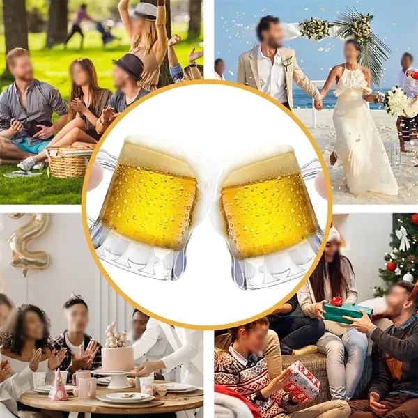 1 oz reusable mini clear plastic beer mug shot with handles - 1 oz reusable mini clear plastic beer mug shot with handles - Image 4 of 4