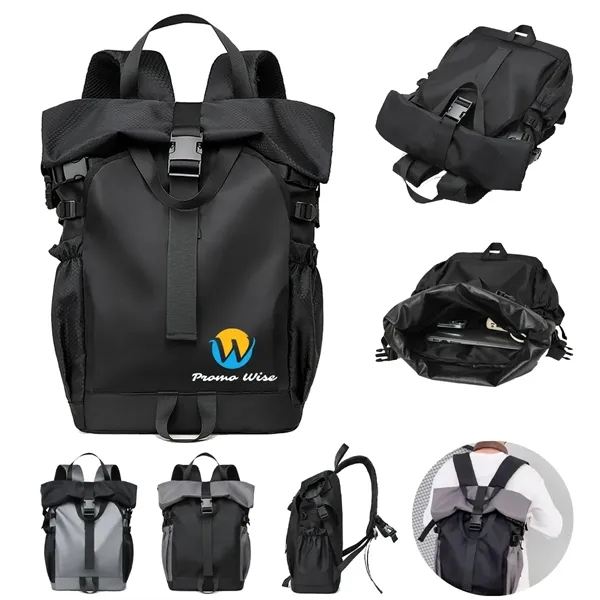 Roll Top Large Capacity Backpack For College, Outdoor - Roll Top Large Capacity Backpack For College, Outdoor - Image 0 of 11