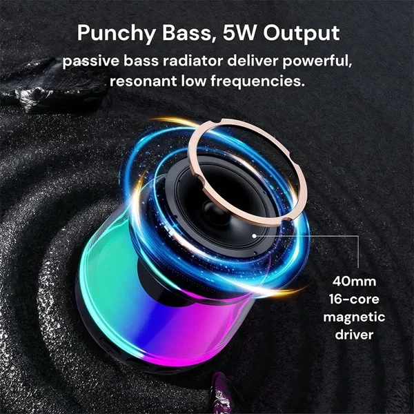 Wireless Mini Bluetooth Speaker with Magnetic Base Plate - Wireless Mini Bluetooth Speaker with Magnetic Base Plate - Image 4 of 11