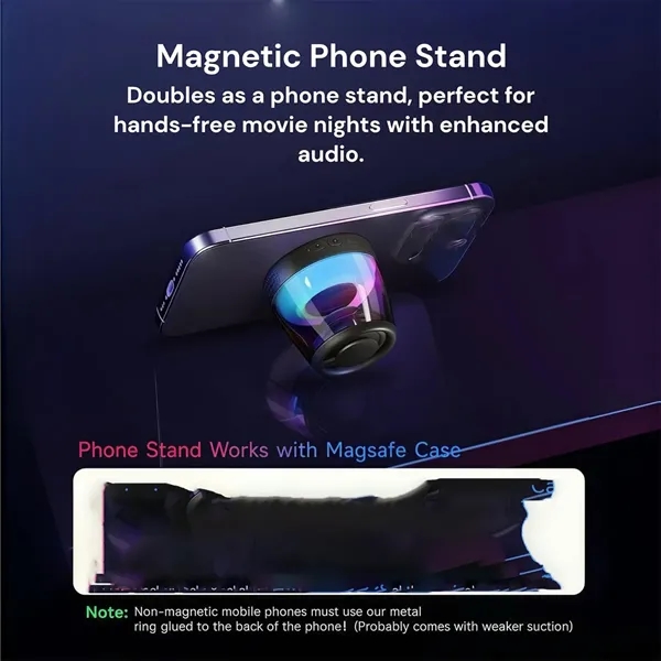 Wireless Mini Bluetooth Speaker with Magnetic Base Plate - Wireless Mini Bluetooth Speaker with Magnetic Base Plate - Image 6 of 11