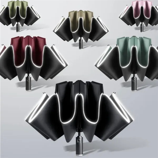 Inverted Umbrella Windproof for Rain & Sun Reflective Strip - Inverted Umbrella Windproof for Rain & Sun Reflective Strip - Image 1 of 5