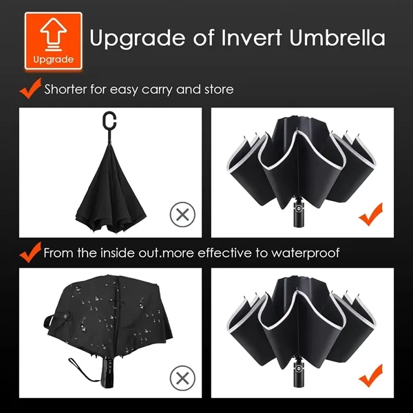 Inverted Umbrella Windproof for Rain & Sun Reflective Strip - Inverted Umbrella Windproof for Rain & Sun Reflective Strip - Image 4 of 5