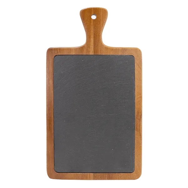 13 1/4" x 7" Acacia Wood/Slate Cutting Board - 13 1/4" x 7" Acacia Wood/Slate Cutting Board - Image 1 of 3