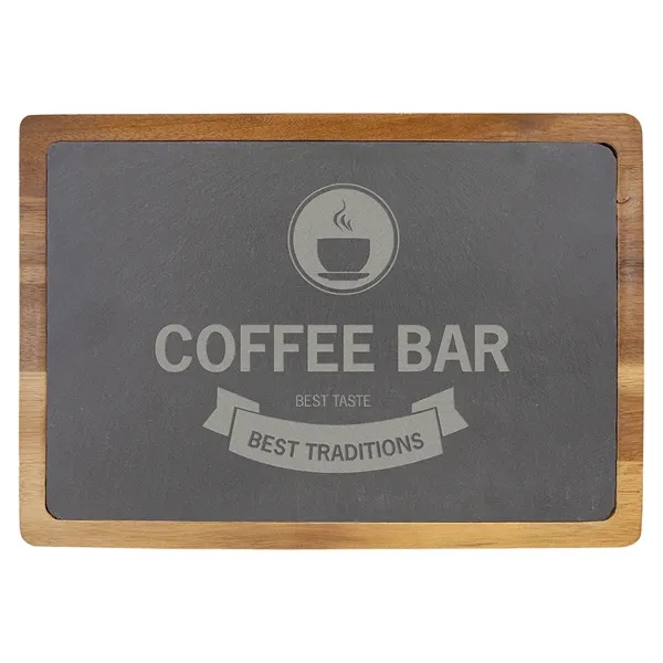 13" x 9" Acacia Wood/Slate Cutting Board - 13" x 9" Acacia Wood/Slate Cutting Board - Image 0 of 3
