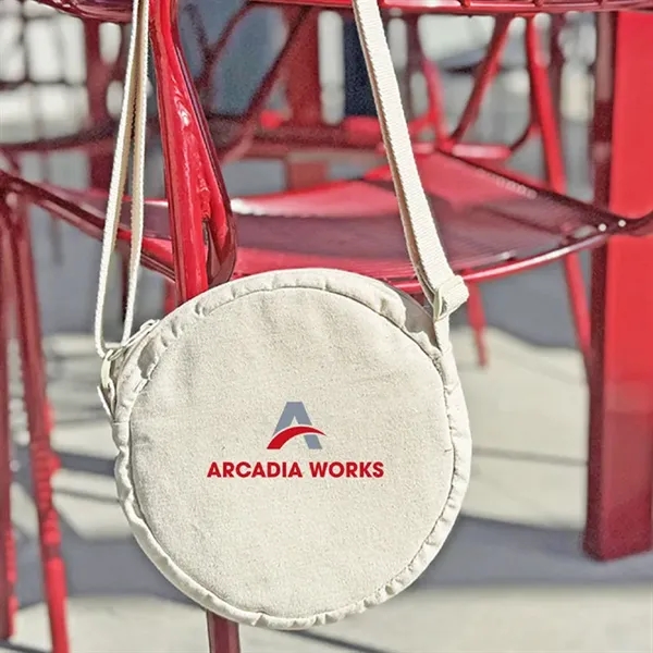 10oz Custom Rhythm Round Cotton Crossbody Bag - 10oz Custom Rhythm Round Cotton Crossbody Bag - Image 1 of 10