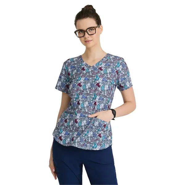 Skechers - Women's Three-Pocket V-Neck Reliance Print Scr... - Skechers - Women's Three-Pocket V-Neck Reliance Print Scr... - Image 9 of 11