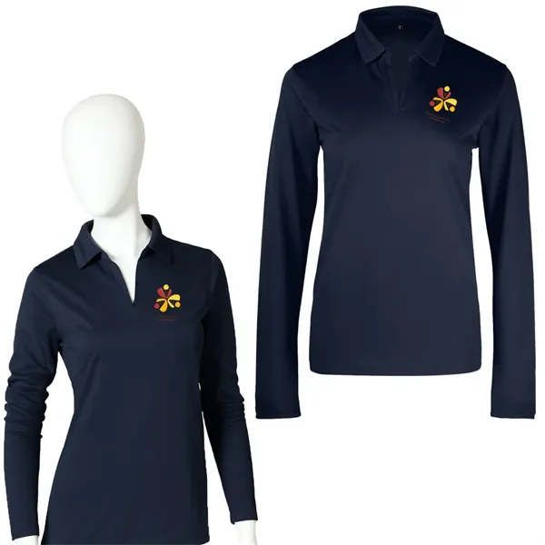 Women's Sport Micro Pique Long Sleeve Polo Shirt - Women's Sport Micro Pique Long Sleeve Polo Shirt - Image 0 of 4