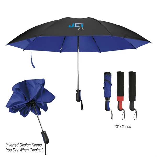 46" Arc Two-Tone rPET Inversion Umbrella - 46" Arc Two-Tone rPET Inversion Umbrella - Image 0 of 9