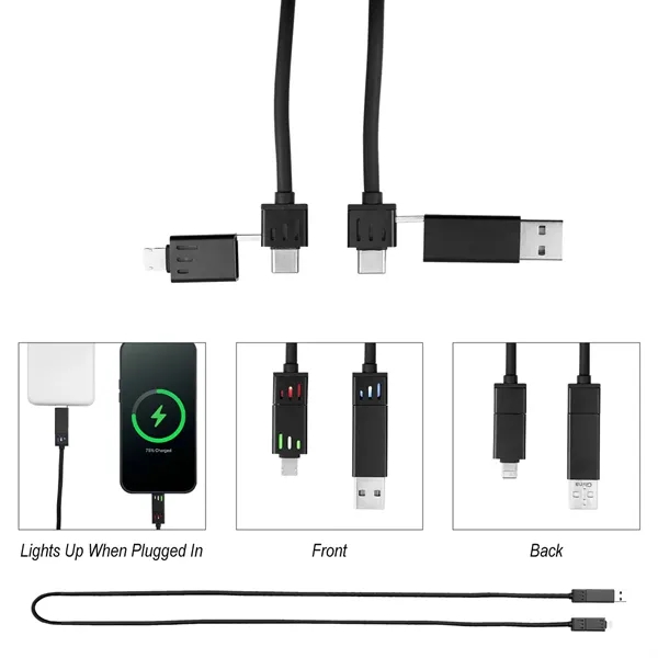 Custom 3' 100W Light-Up Quick Charge Cable