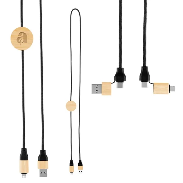 Custom 3' 60W Bamboo & rPET Fast Charging Cable