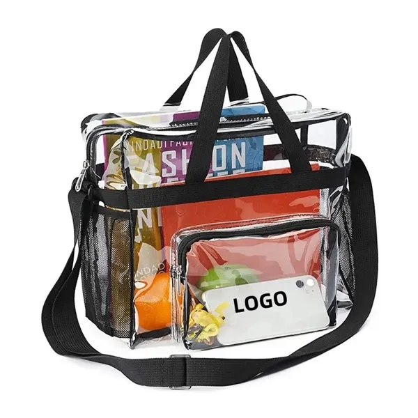 Clear Tote Bag with Handle and Adjustable Strap - Clear Tote Bag with Handle and Adjustable Strap - Image 0 of 4