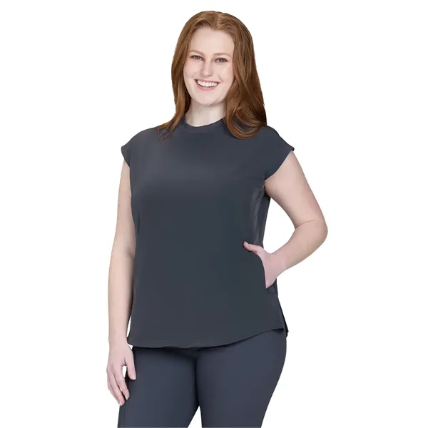Basics - Women's Two-Pocket Round Neck Scrub Top - Basics - Women's Two-Pocket Round Neck Scrub Top - Image 3 of 11