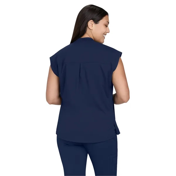 Basics - Women's Two-Pocket Round Neck Scrub Top - Basics - Women's Two-Pocket Round Neck Scrub Top - Image 8 of 11