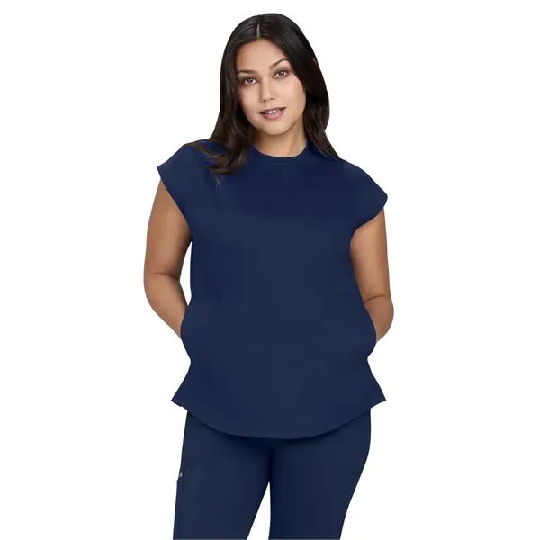 Basics - Women's Two-Pocket Round Neck Scrub Top - Basics - Women's Two-Pocket Round Neck Scrub Top - Image 9 of 11