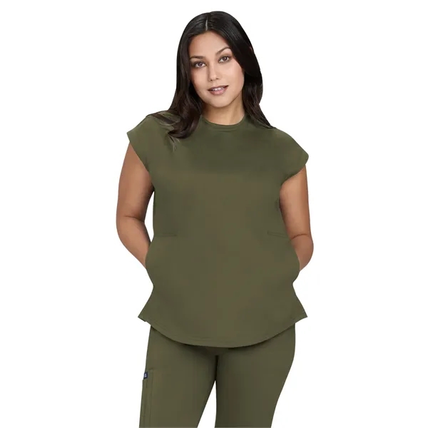 Basics - Women's Two-Pocket Round Neck Scrub Top - Basics - Women's Two-Pocket Round Neck Scrub Top - Image 11 of 11